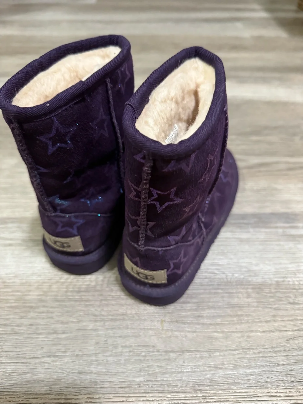 UGG Classic II Purple Iridescent Star Kids Boot